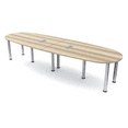 thumbnail image 1 of 10' Oval Boat Shaped Conference Table with Power Modules And Post Legs, 1 of 7