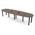 thumbnail image 1 of 10' Oval Boat Shaped Conference Table with Power Modules And Post Legs, 1 of 7