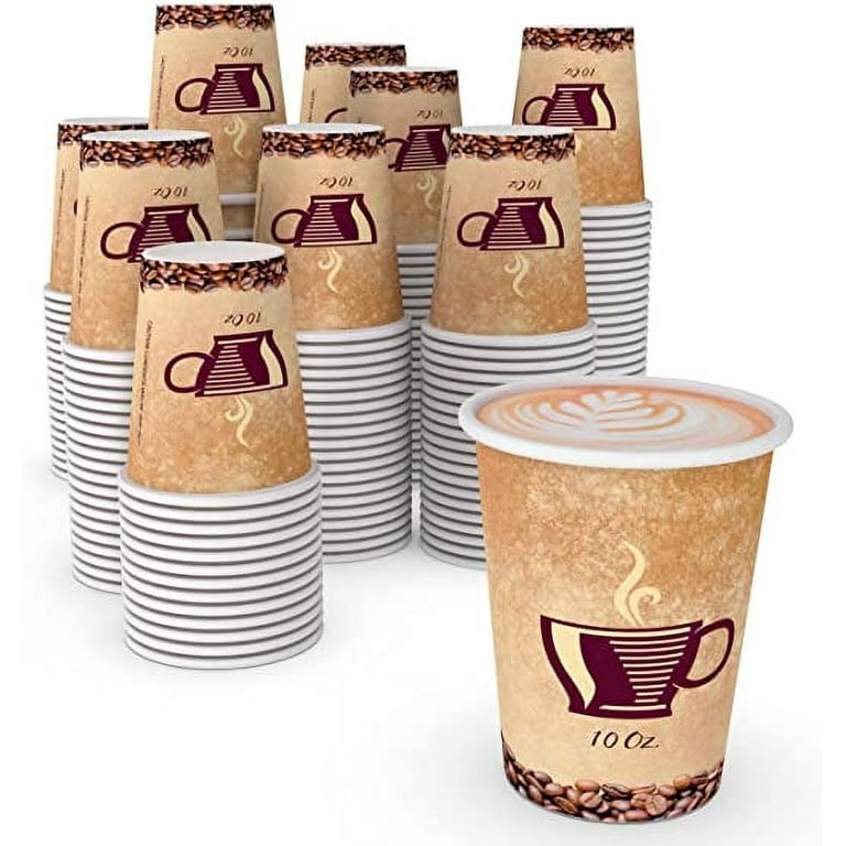 50] Plastic Cups with Lids 10 oz, Iced Coffee Go Cups and Lids