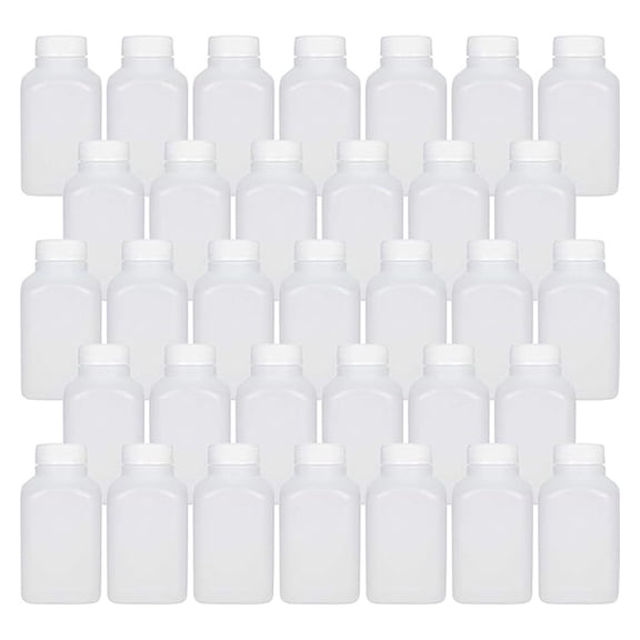 10 Oz Empty Plastic Juice Bottles with Tamper Evident 33 Pack Drink Containers - Great for Homemade Juices, Milk, Smoothies, Tea and Other Beverages - Food Grade