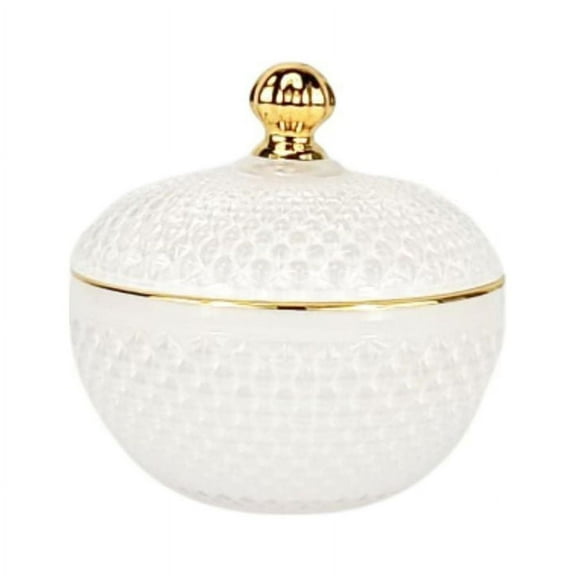 10 Oz Large White/Gold Vanity Candle Glass Empty Candle Making Jar Candle Vessels For DIY Candle-Making Projects (Box of 12) FREE SHIPPING