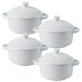 thumbnail image 1 of 10 Oz Ramekins, Creme Brulee Ramekins Oven Safe, Porcelain Souffle Dish -White-Set of 4, 1 of 6