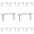 thumbnail image 1 of 10 PACK 18'' x 72'' Granite White Plastic Folding Table - Seminar Training Plastic Folding Table, 1 of 5