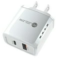 thumbnail image 1 of 10-PACK 20W Dual Port PD USB-C and USB-A Fast Charging USB Type C Wall Charger Power Adapter Travel Plug for iPhone 14/13/12/11 Pro Max Mini, iPad, Samsung Galaxy S20/S21/S22/S23 Ultra, White, 1 of 3