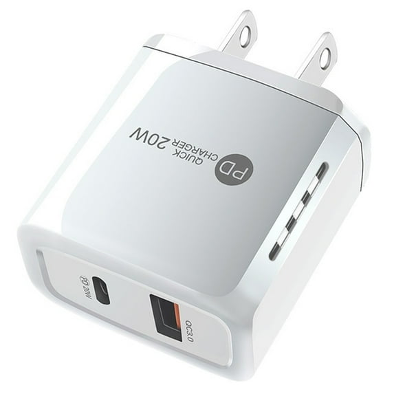 10-PACK 20W Dual Port PD USB-C and USB-A Fast Charging USB Type C Wall Charger Power Adapter Travel Plug for iPhone 14/13/12/11 Pro Max Mini, iPad, Samsung Galaxy S20/S21/S22/S23 Ultra, White