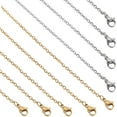 thumbnail image 1 of 10 PACK 24 Inch/ 0.6m 2mm Stainless Steel Necklace Chains Bulk Necklace Making Chains Gold Silver Metal Lobster Claw Clasps Cable Chains Necklaces, 1 of 6