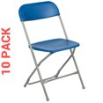 thumbnail image 1 of 10 PACK 300 Lbs Weight Capacity Commercial Quality Blue Stackable Plastic Folding Chair, 1 of 7
