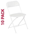 thumbnail image 1 of 10 PACK 300 Lbs Weight Capacity Commercial Quality White Stackable Plastic Folding Chair, 1 of 5