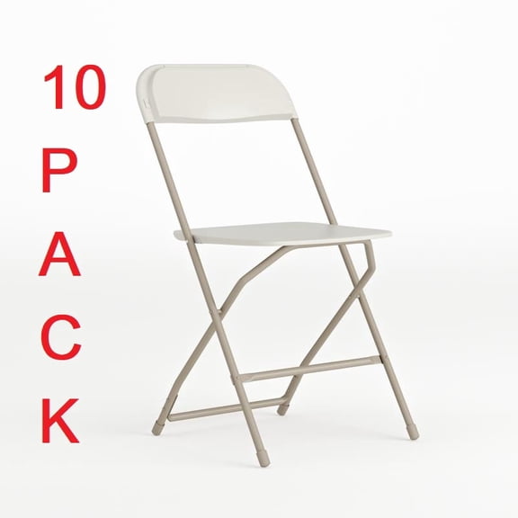 10 PACK 300 Lbs Weight Capacity Commercial Quality beige Stackable Plastic Folding Chair