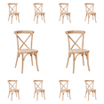 thumbnail image 1 of 10 PACK Bistro Style Cross Back Driftwood Wood Stackable Dining Chair - X Back Banquet Dining Chair, 1 of 8
