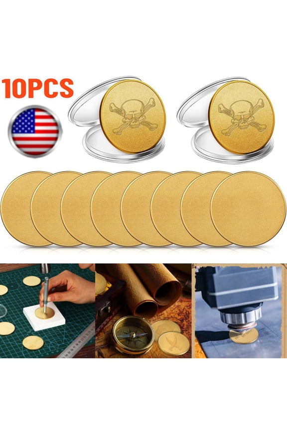10 PACK Blank Challenge Coin for Laser Engraving, Threaded Edged Alloy Coins 40 mm with Acrylic Protection Box for DIY Crafts, Customization, Memorial, Gift