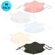 10 PACK Colorful Adjustable Face Mask Covers for Kids with Elastic Ear Loop Cover Full Face Anti-Dust, Unisex, Washable, Breathable, and Reusable Kids