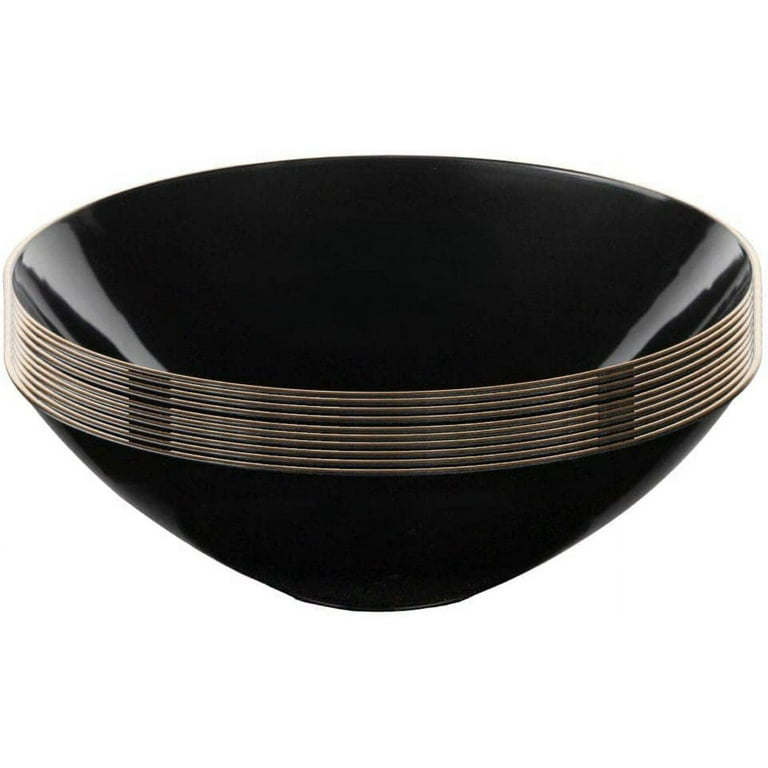 Plastic Bowls - Black Oval Serving Bowls