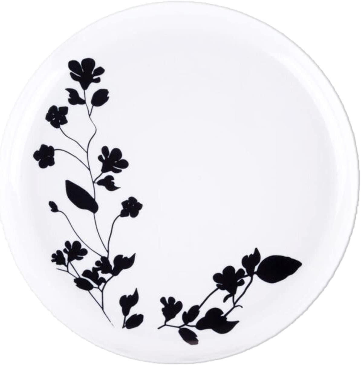 (10 PACK) EcoQuality 6" inch Round White Plastic Plates with Black