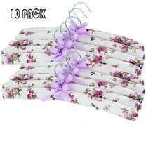 10 Pack Padded Hanger, Floral Padded Coat Hangers Bridal Wedding Dress Hanger Rack Soft Padded Hangers for Women Anti Slip Sweater Hangers for Clothes Skirts Closet (Random Colors)
