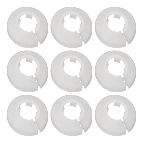 10-PACK Pipe Cover Decoration, 20 mm PP Plastic Escutcheon Water Pipe Drain Line Cover White