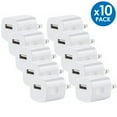 thumbnail image 1 of 10-PACK USB Wall Charger, 1A/5V 1-Port USB Wall Plug Travel Charging Adapter Compatible with iPhone 6 / 7 / 8 / X / XR / 11 / 12 / 13, Samsung Galaxy S8, S9, S10, S10e, A90, Universal, White, 1 of 3