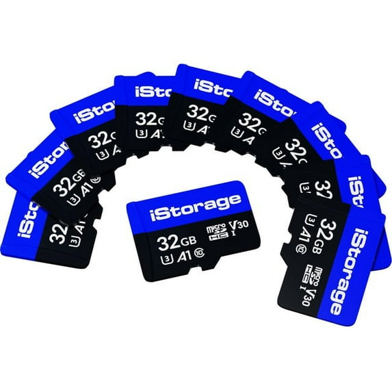 10 PACK iStorage microSD Card 32GB | Encrypt data stored on iStorage microSD Cards using datAshur SD USB flash drive | Compatible with datAshur SD drives only (is-msd-10-32)