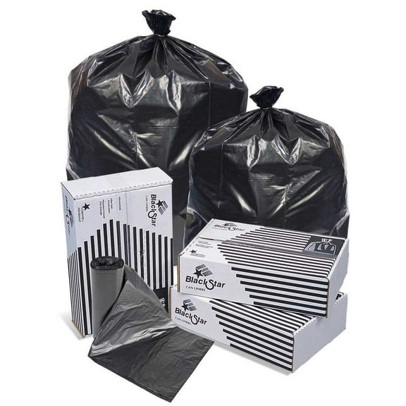 10 PACKS : Pitt Plastics Black Low Density Perforated Can Liner
