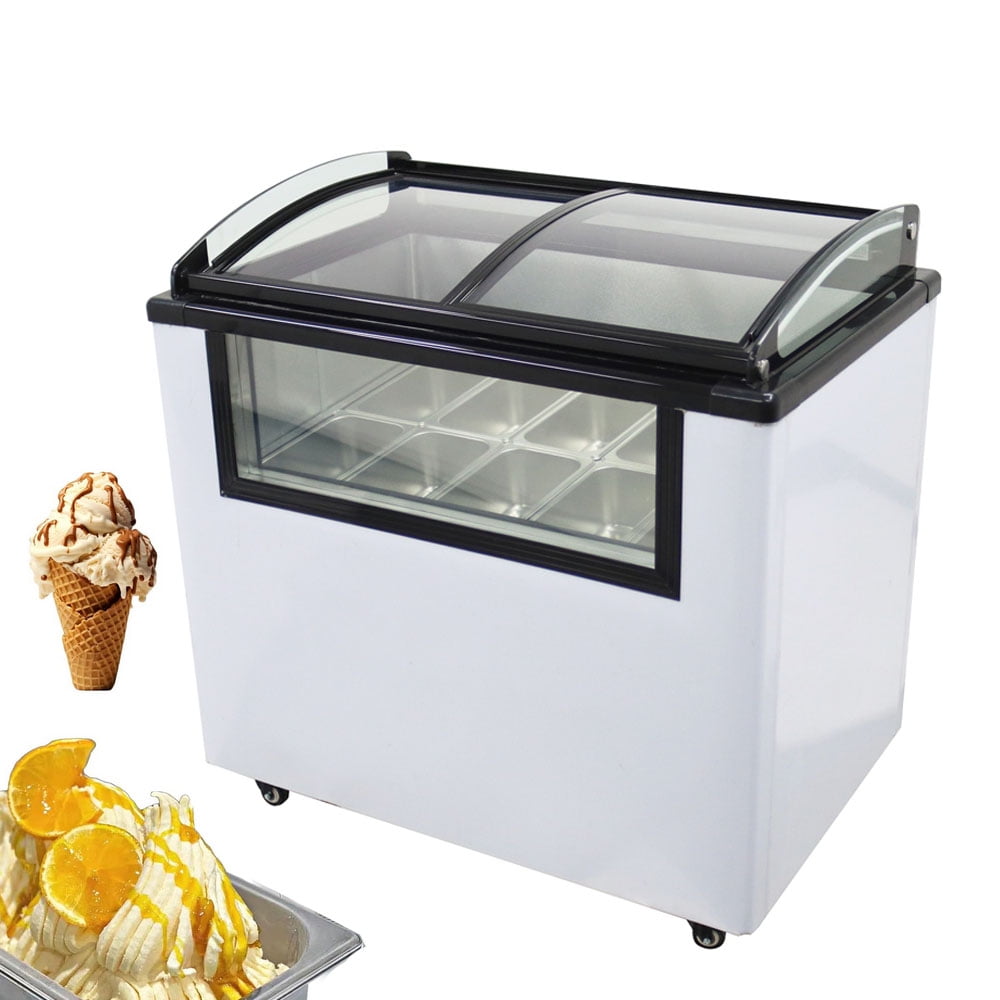 10 PAN Gelato Ice Cream Showcase Commercial Ice Cream Chest Refrigerator Display Case 135L