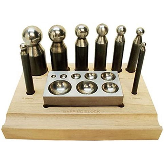 10 PC Dapping Block Punch Puncher Round Circle Metal Forming Steel 5 to 27 mm