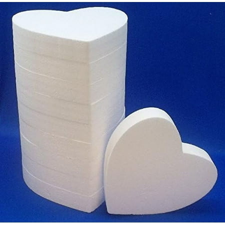 10 PC EPS Polystyrene Styrofoam Solid Hearts 10" Floral Craft