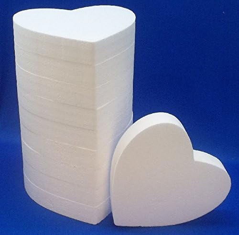 10 PC EPS Polystyrene Styrofoam Solid Hearts 12" Floral Craft