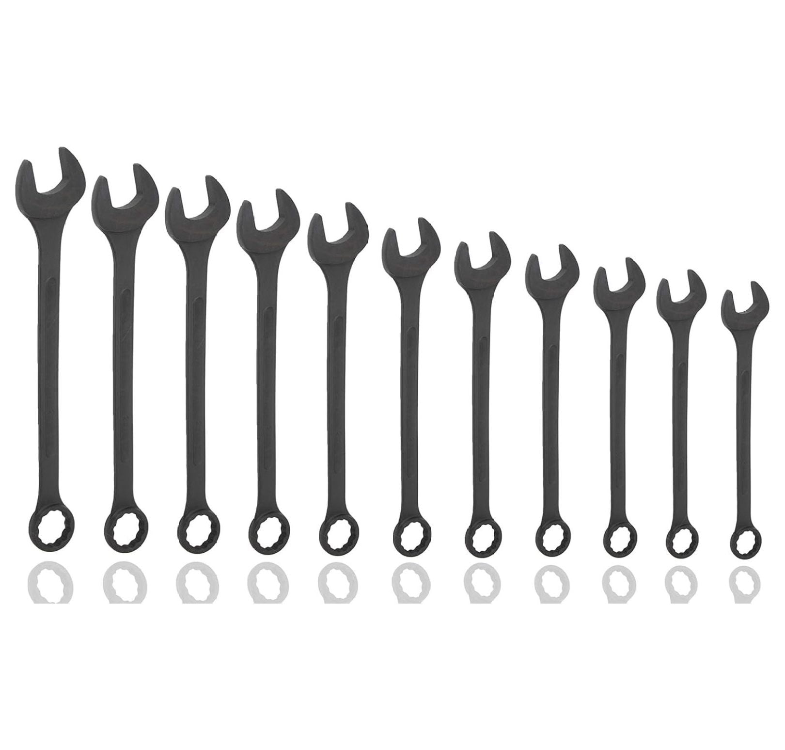 10 PC SAE Black-Oxide Jumbo Combo Wrench Set | 1-5/16" - 2" W/Carrying Pouch