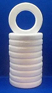 10 PC Set EPS Polystyrene Foam Wreaths 10" with Rounded Edges Floral Craft Rings