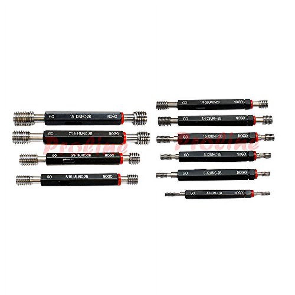 10 PC Thread Plug Gage Gauge Set Double End Go & No Go Class 2B