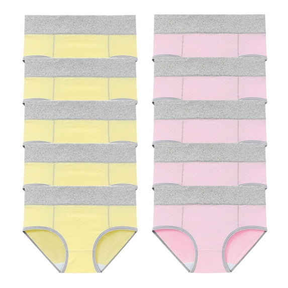 10 PC Women's Cotton Underwear High Waist Elastic Panties Menstrual Leak Proof Briefs Soft Breathable Physiological Underpants