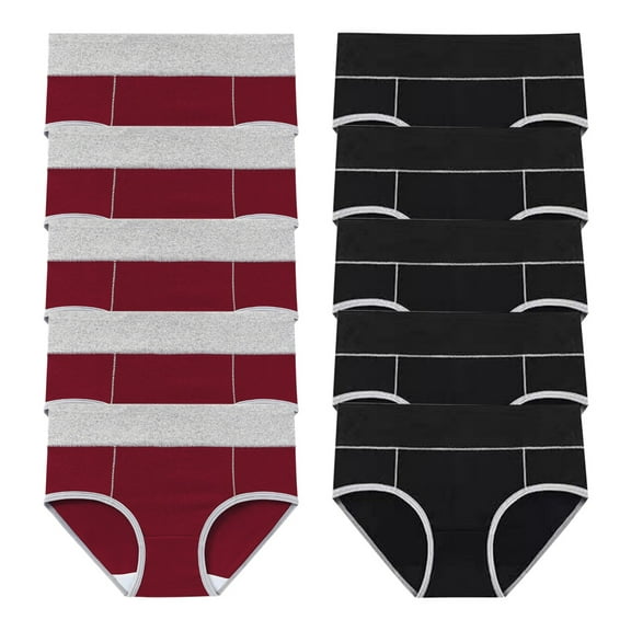 10 PC Women's Cotton Underwear High Waist Elastic Panties Menstrual Leak Proof Briefs Soft Breathable Physiological Underpants