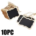 10 PC Wooden Mini Blackboard Pendant with Rope for Wall Hanging Ideal