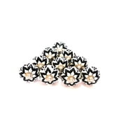 10 PC of Cabinet Ceramic Knobs | Classic Black Designs| Drawer Closet Dresser Wardrobe Furniture Door| Nuts & Bolts Included