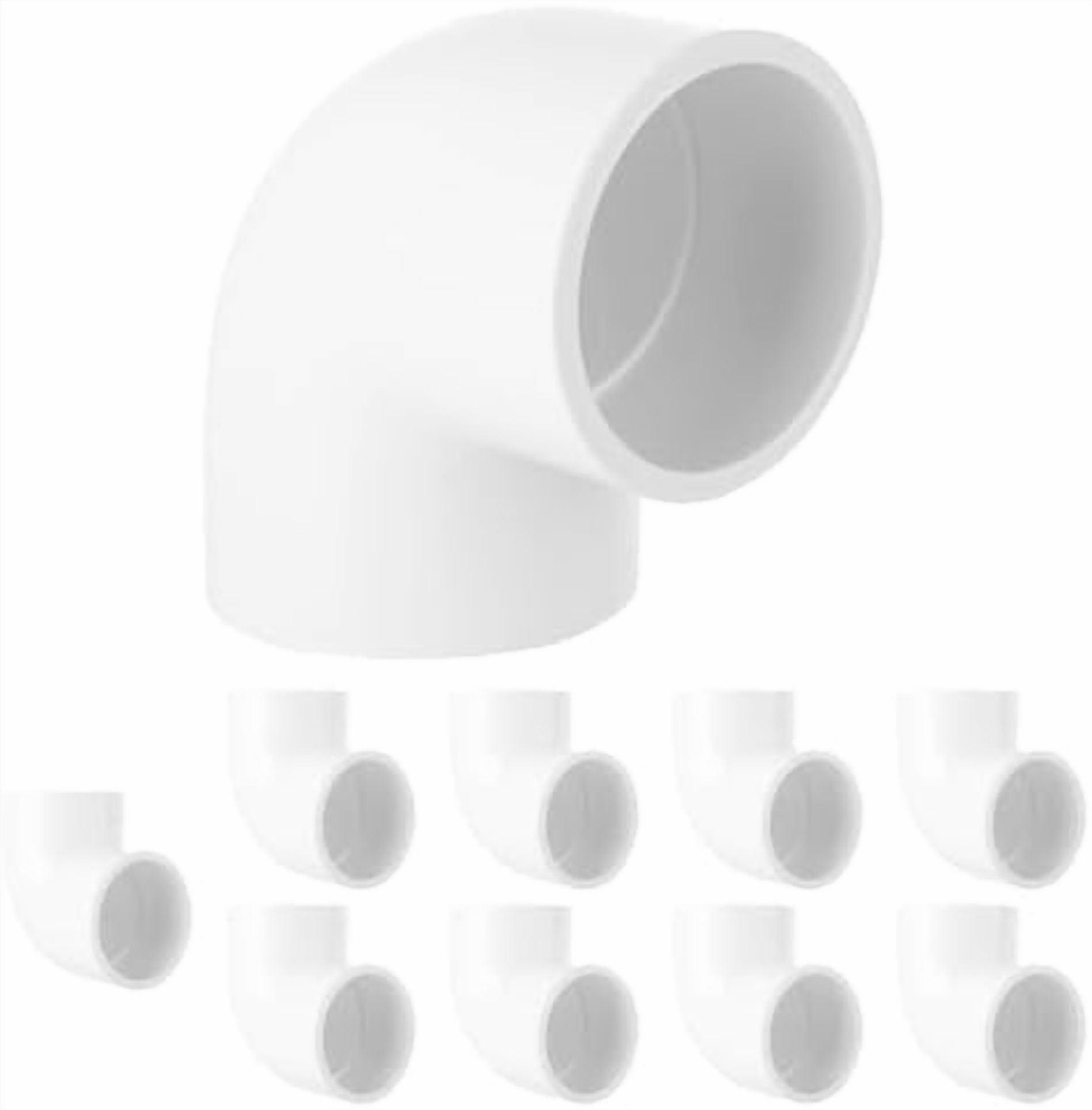 10 PCS 1-1/2 Inch 90 Degree PVC Elbow Fittings - SCH40 Furniture Grade, Right Angle Pipe Connectors For DIY Shelves, Garden Structures