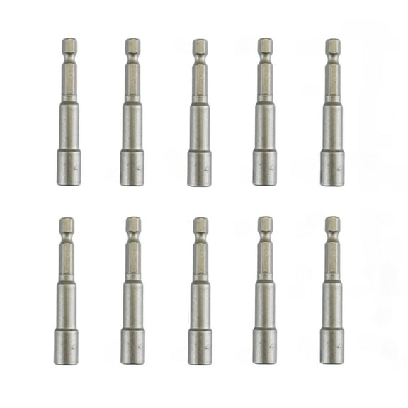10 Pcs 1/4" Hex Shank Magnetic Power Nut Driver Bit Sets, 1/4 inch Quick Change Socket Nut Driver Bit Magnetic