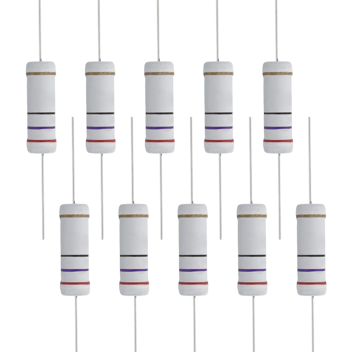30 Résistances Film Métallique 24 Ohm 5W – Axiales – Tolérance ±5% – Marque Uxcell – Neuf