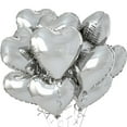 thumbnail image 1 of 10 PCS 18 Inch Heart Foil Balloons, Metallic Love Balloons for Wedding, Valentine's Day, Anniversary Party Decor, Bridal Shower, Engagement Photo Backdrop Supplies, 1 of 4