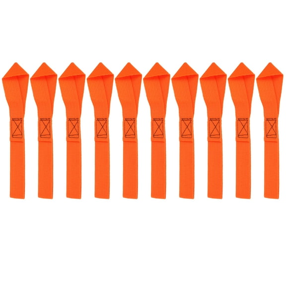 10 PCS 2.5 x 20.5cm Orange Cargo Belt Soft Loop Tie Down Strap Belt for Motorbike