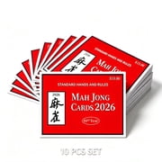 10 PCS 2026 Mahjong Reference Cards, Large Print Easy to Read Game Rule Cards for American Mahjong