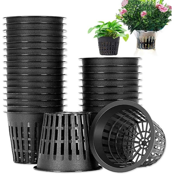 10 PCS 3 Inch Heavy Duty Net Pots,Hydroponic Cups,Garden Slotted Mesh Net Cups,Plant Nursery Net Pots for Hydroponics,Slotted Mesh