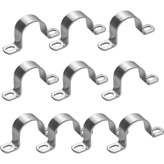 10 PCS 35mm Heavy Duty U-Tube Strap Clamp-2 Hole,Stainless Steel-304 Rigid U-Bracket Pipe Strap Clamp Hanger Fastener ID 1 3/8\