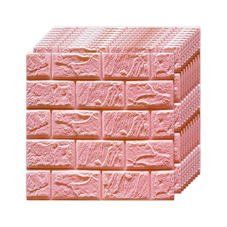 Silver Grey 3D Foam Brick Wallpaper Wall Panels Peel Stick by
