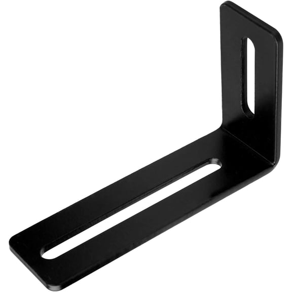 10 PCS 4" Black Adjustable L Corner Brace with Slot Hole Fits 1/4" Bolt, Metal Angle Brackets for PC Case, Wood Furniture, Thickness 1/8", Max. Load 30 LB