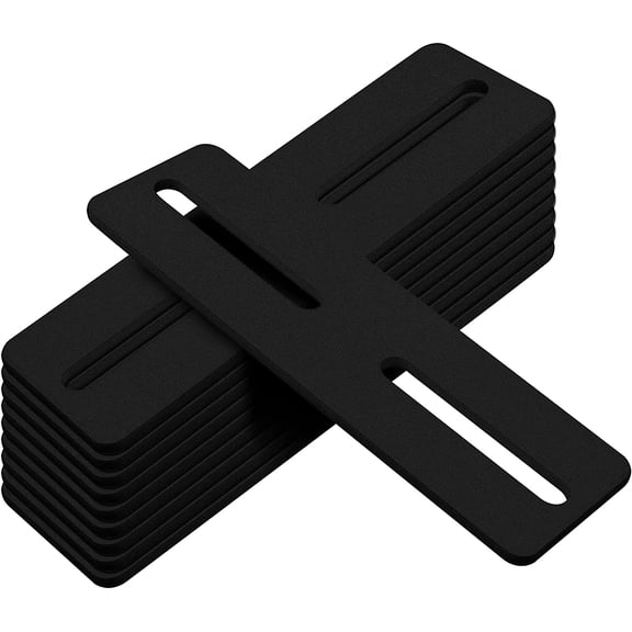 10 PCS 5" Black Flat Mending Plate, Support with Slots Steel Strap Straight Repair Plates Brace, Fixing Bracket Connector, Thickness 1/8"