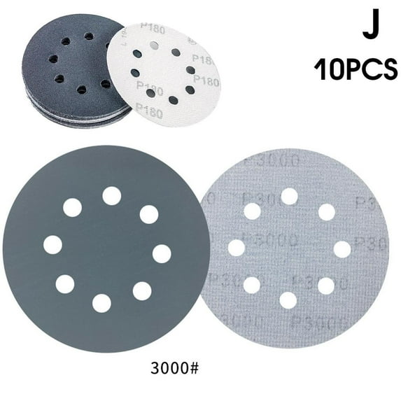10 PCS 5 Inch 8-Hole Hook and Loop Sanding Discs Sandpaper Red Round, Hook and Loop Round Sandpaper Pads, Aluminum Oxide Sandpaper Pads, for Random Orbital Sander