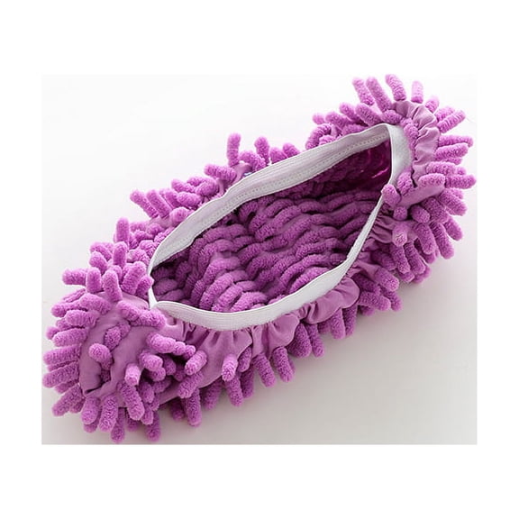 10 PCS 5 Pairs Dust Duster Mop Slippers Shoes Cover, Multi Function Washable Microfiber Foot Socks Floor Cleaning Shoes Cover for House Kitchen Office - PURPLE_10 PIECES 5 PAIR