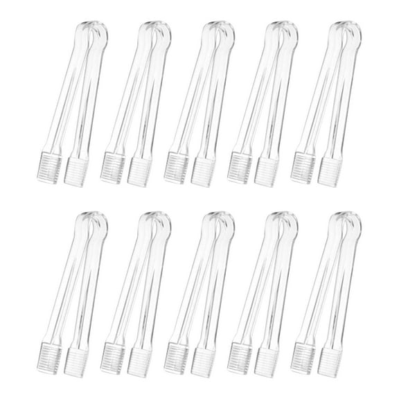 10 PCS 6.3" Plastic Serving Tongs, Disposable Plastic Tongs, Clear Kitchen Small Serving Utensils for Serving for Party Food Buffet Appetizer Salad Catering Ice