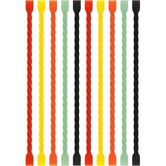 10 PCS 6-Inch Silicone Cable Ties - Reusable Rubber Twist Ties Bendable Cable Ties for Bundling and Holding, All Purpose Cord Tie for Indoor and Outdoor (5 Colors)