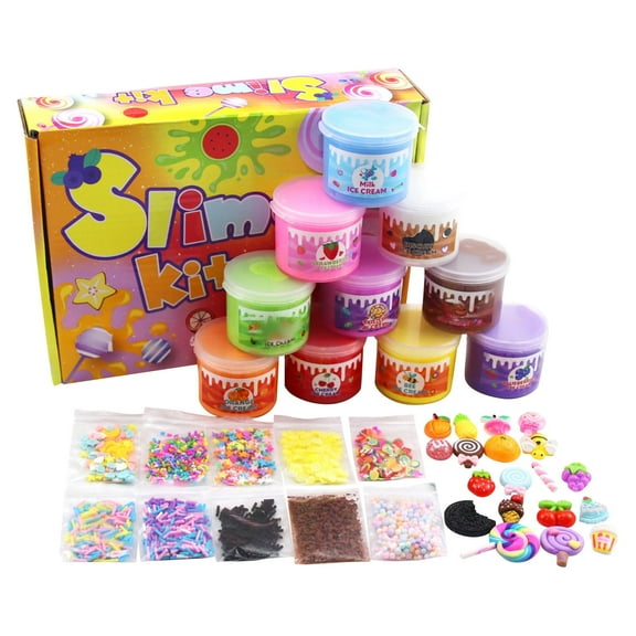 10 PCS 60ml Slime Kit Cute Butter Slime DIY Squishy Toys Soft Non Sticky Slime Educational Stress Relief Toy Party Favors for Kids 8-12